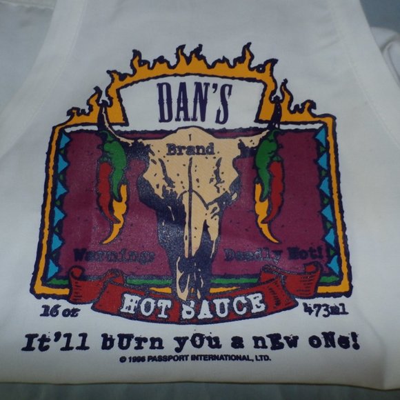NEW Dan's Hot Sauce "It'll Burn You A New One" Cooking Apron - Picture 8 of 8